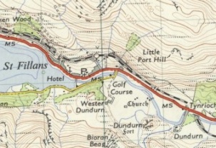 Little Port Hill on OS 1 inch map Reproduced with the permission of the National Library of Scotland https://maps.nls.uk/index.html